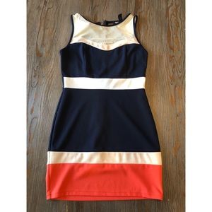 Block patterned mini dress